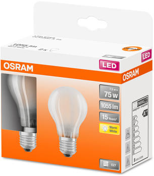 Osram 2er Pack LED Lampe Retrofit Classic AE27 4W 1055lm 2700K warmweiß