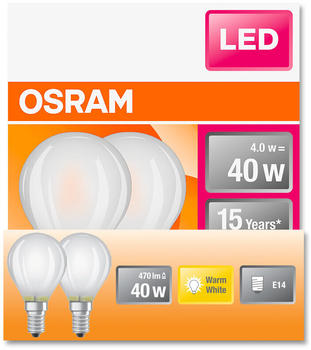 Osram 5er Pack LED Lampe Retrofit Classic AE14 4W 470lm 2700K warmweiß