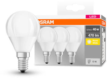Osram 4er Pack LED Lampe BASE Classic P E14 5.5W 470lm 2700K warmweiß