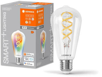 LEDVANCE SMART+ WLAN LED Leuchtmittel E27 - St64 4,8W 470lm RGBW dimmbar transparent