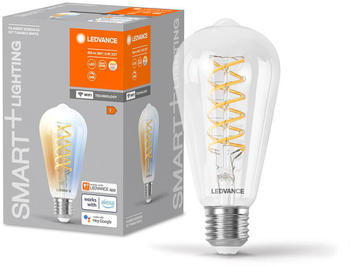 LEDVANCE SMART+ WLAN LED Leuchtmittel E27 - St64 8W 806lm tunable white dimmbar transparent