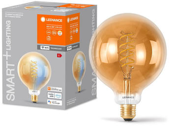LEDVANCE SMART+ WLAN LED Leuchtmittel E27 - Globe G125 8W 650lm tunable white dimmbar gold / messing