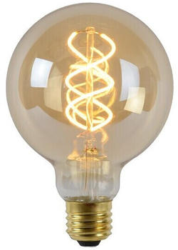 Lucide Vintage LED Lampe, Dämmerungssensor, E27, Globe G95, Filament, 4W, 230lm, 2200K braun