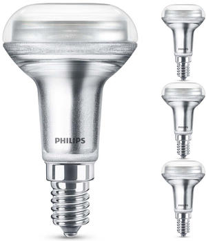 Philips LED Lampe ersetzt 60W, E14 Reflektor R50, warmweiß, 320 Lumen, dimmbar, 4er Pack silber