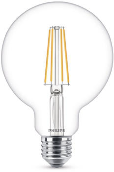 Philips LED Lampe ersetzt 60W, E27 Globe G93, klar -Filament, warmweiß, 806 Lumen, nicht dimmbar, 1er Pack transparent