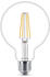 Philips LED Lampe ersetzt 60W, E27 Globe G93, klar -Filament, warmweiß, 806 Lumen, nicht dimmbar, 1er Pack transparent