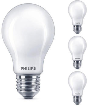 Philips LED Lampe ersetzt 60 W, E27 Standardform A60, weiß, warmweiß, 810 Lumen, dimmbar, 4er Pack weiß