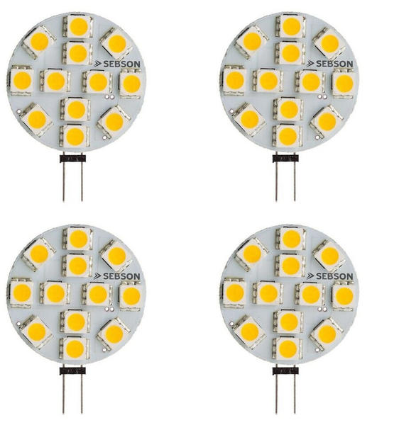 sebson LED-Lampe GU4 3W (20W) Warmweiß 4er Set