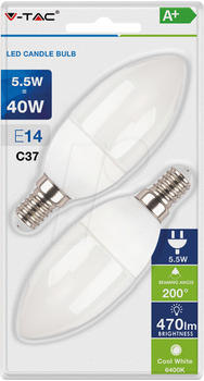 V-TAC VT-7293 - LED-Lampe E14, 5,5 W, 470 lm, 6400 K