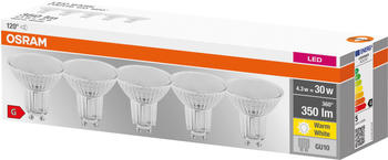 Osram OSR 075466579 - LED-Strahler BASE GU10, 4,3 W, 350 lm, 2700 K, 5er-Pack