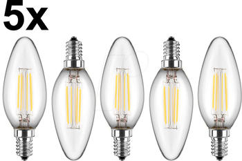 Blulaxa 49247 - 5x LED Filament Lampe C35 E14 4,5W 470 lm WW Aktion
