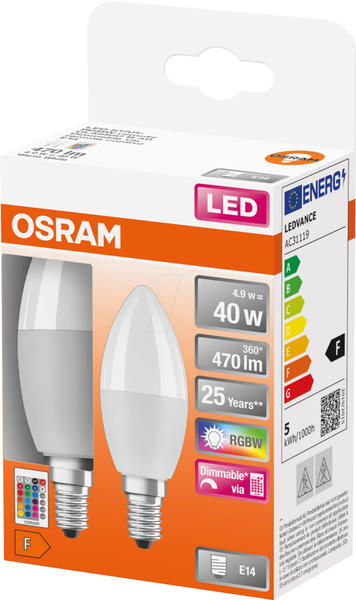 Osram OSR 075610149 - LED-Lampe STAR+ E14, 5,5 W, 470 lm, 2700 K, dimmbar, 2er-Pack