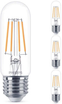 Philips LED Lampe ersetzt 40W, E27 Röhrenform T30, klar, warmweiß, 470 Lumen, nicht dimmbar, 4er Pack transparent