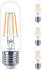 Philips LED Lampe ersetzt 40W, E27 Röhrenform T30, klar, warmweiß, 470 Lumen, nicht dimmbar, 4er Pack transparent