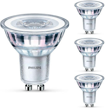 Philips LED Lampe ersetzt 35W, GU10 Reflektor PAR16, warmweiß, 255 Lumen, nicht dimmbar, 4er Pack silber