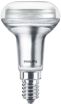 Philips LED Lampe ersetzt 25W, E14 Reflektor R50, warmweiß, 105 Lumen, nicht dimmbar, 1er Pack silber