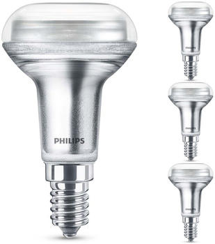 Philips LED Lampe ersetzt 40W, E14 Reflektor R50, warmweiß, 210 Lumen, nicht dimmbar, 4er Pack silber