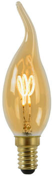 Lucide LED Leuchtmittel E14 Windstoßkerze - BA38 in Amber 3W 165lm gold / messing