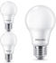 Philips LED Lampe ersetzt 60W, E27 Standardform A60, weiß, warmweiß, 806 Lumen, nicht dimmbar, 3er Pack weiß