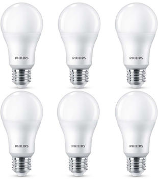 Philips LED Lampe ersetzt 100W, E27 Standardform A67, weiß, warmweiß, 1521 Lumen, nicht dimmbar, 6er Pack weiß