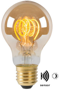 Lucide Vintage LED Lampe, Dämmerungssensor, E27, Tropfen P45, Filament, 4W, 230lm, 2200K braun