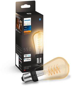 Philips Hue White LED Leuchtmittel E27 St64 in Transparent 7,2W 550lm dimmbar transparent