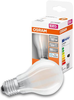 Osram LED Lampe ersetzt 60W E27 Birne - A60 in Weiß 6,5W 806lm 6500K 1er Pack weiß
