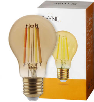 SHYNE LED Leuchtmittel E27, amber, Birne - A60, 7W, 725 Lumen, dimmbar, 2500K transparent