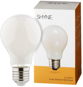 SHYNE LED Leuchtmittel E27, milchig, Birne - A60, 8,5W, 1055 Lumen, 2700K, dimmbar, 1er-Pack weiß