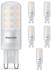 Philips LED Lampe ersetzt 40W, G9 Brenner, warmweiß, 400 Lumen, dimmbar, 6er Pack weiß