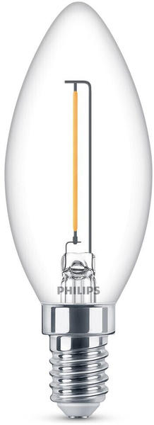 Philips LED Lampe ersetzt 15W, E14 Kerze B35, klar, warmweiß, 136 Lumen, nicht dimmbar, 1er Pack transparent