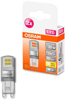Osram LED Lampe ersetzt 20W G9 Brenner in Transparent 1,9W 200lm 2700K 2er Pack transparent