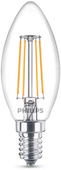 Philips LED Lampe ersetzt 40W, E14 Kerzenform B35, klar, neutralweiß, 470 Lumen, nicht dimmbar, 1er Pack transparent