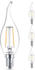 Philips LED Lampe ersetzt 25W, E14 Windstoßkerze BA35, klar, warmweiß, 250 Lumen, nicht dimmbar, 4er Pack transparent
