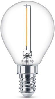 Philips LED Lampe ersetzt 15W, E14 Tropfen P45, klar, warmweiß, 136 Lumen, nicht dimmbar, 1er Pack transparent