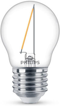 Philips LED Lampe ersetzt 15W, E27 Tropfen P45, klar, warmweiß, 136 Lumen, nicht dimmbar, 1er Pack transparent