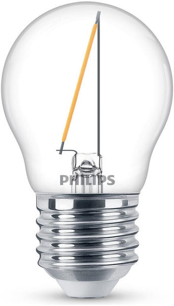 Philips LED Lampe ersetzt 15W, E27 Tropfen P45, klar, warmweiß, 136 Lumen, nicht dimmbar, 1er Pack transparent