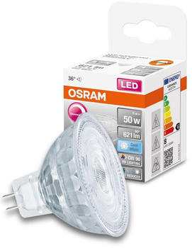 Osram LED Lampe ersetzt 50W Gu5.3 Reflektor - Mr16 in Transparent 8W 670lm 4000K dimmbar 1er Pack transparent