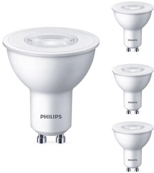 Philips LED Lampe ersetzt 50W, GU10 Reflektor PAR16, weiß, warmweiß, 345 Lumen, nicht dimmbar, 4er Pack weiß