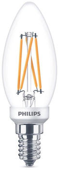 Philips LED Lampe ersetzt 40 W, E14 Kerzenform B35, klar, warmweiß, 475 Lumen, dimmbar, 1er Pack transparent