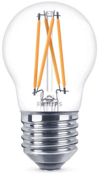 Philips LED Lampe ersetzt 25 W, E27 Tropfenform P45, klar, warmweiß, 270 Lumen, dimmbar, 1er Pack transparent