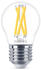 Philips LED Lampe ersetzt 60W, E27 Tropfenform P45, klar, warmweiß, 810 Lumen, dimmbar, 1er Pack transparent