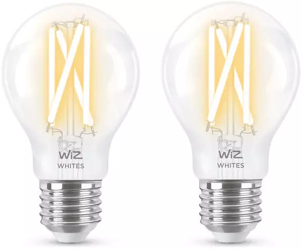 Wiz LED Smart Leuchtmittel in Transparent E27 A60 7W 806lm 2er-Pack transparent