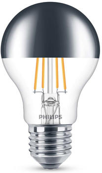 Philips LED Lampe ersetzt 50W, E27 Standardform A60, Kopfspiegel, warmweiß, 650 Lumen, dimmbar, 1er Pack transparent
