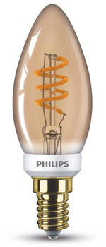 Philips LED Lampe ersetzt 15W, E14 Kerzenform B35, gold, warmweiß, 136 Lumen, dimmbar, 1er Pack gold / messing