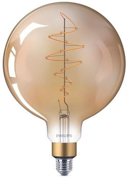 Philips LED Lampe ersetzt 40W, E27 Globe G200, gold, warmweiß, 470 Lumen, dimmbar, 1er Pack gold / messing