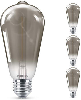 Philips LED Lampe ersetzt 11W, E27 Edisonform ST64, grau, warmweiß, 136 Lumen, nicht dimmbar, 4er Pack grau