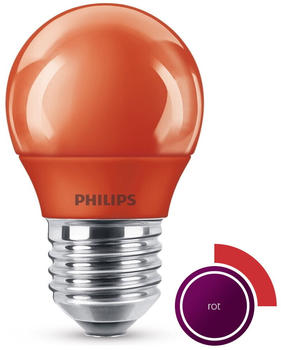 Philips LED Lampe, E27 Tropfenform P45, rot, nicht dimmbar, 1er Pack [Energieklasse C] rot
