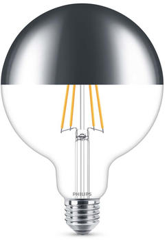 Philips LED Lampe ersetzt 50W, E27 Golbe G120, Kopfspiegel, warmweiß, 650 Lumen, dimmbar, 1er Pack transparent
