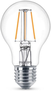 Philips LED Lampe ersetzt 40W, E27 Standardform A60, klar, warmweiß, 470 Lumen, nicht dimmbar, 1er Pack transparent